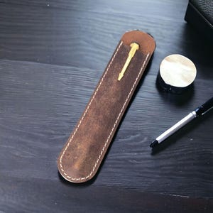 Handmade Real Leather Pen Pouch, Pen Holder, Pen case Holder Pen Holder DIY Crafts Leather accessories
