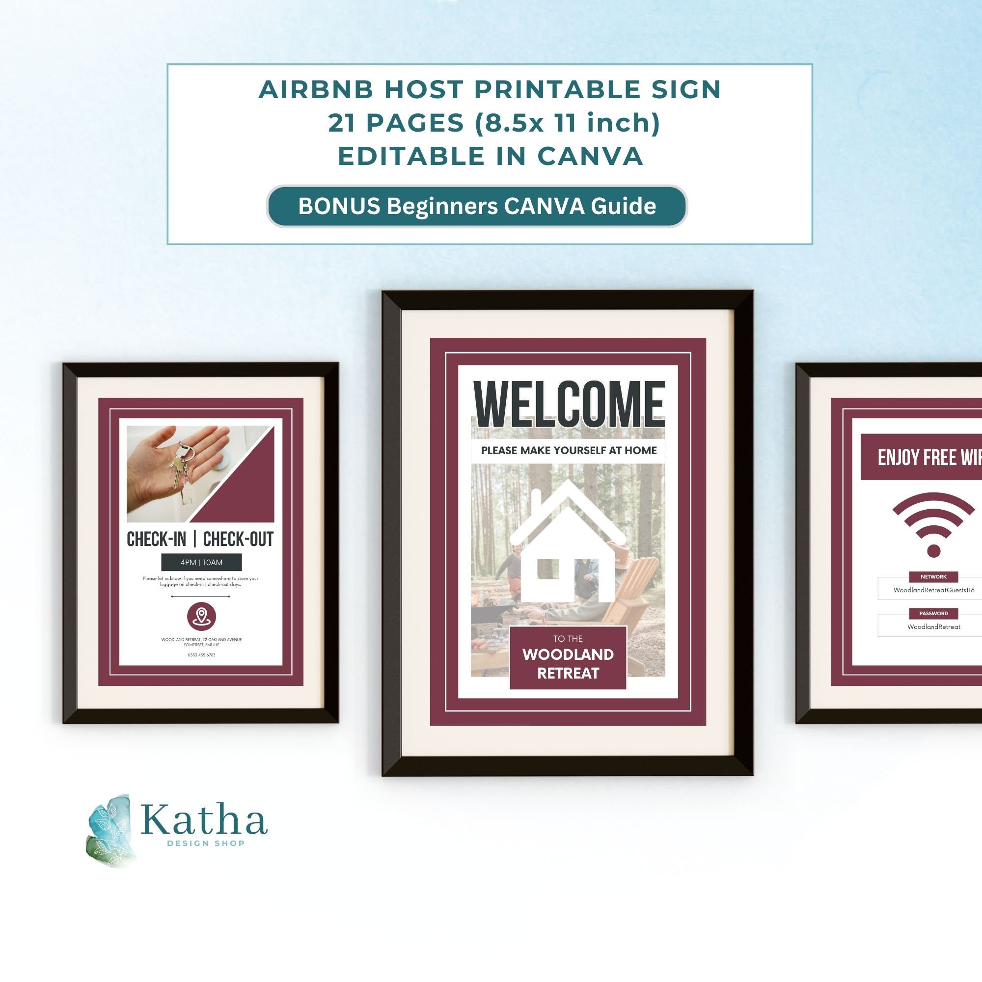 Airbnb Host Printable Signs Template, Canva-editable Airbnb Signs, VRBO ...