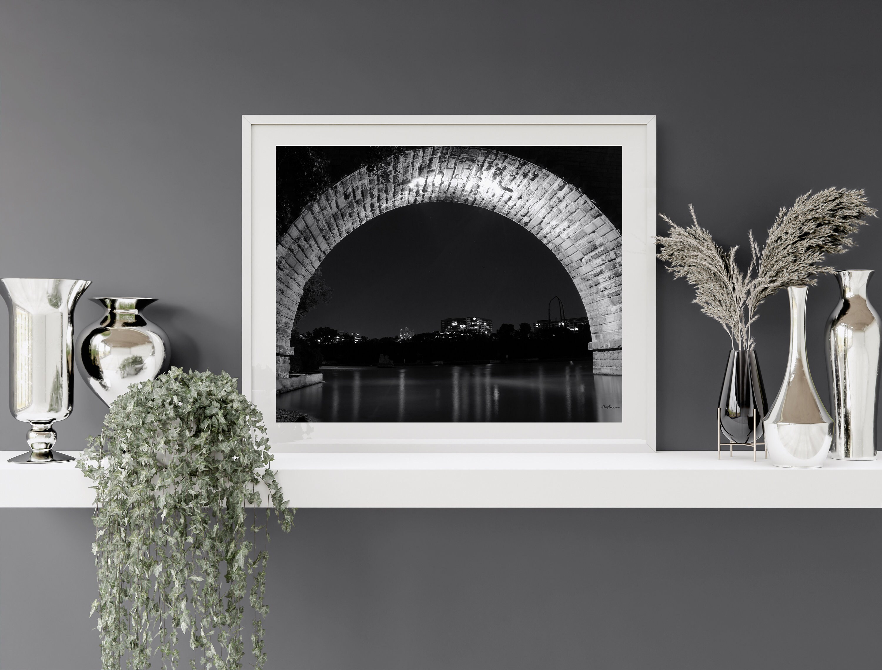 Stone Arch Bridge Arch B&W Photo Wall Art, Home Décor, Nature ...