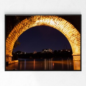Stone Arch Bridge Arch Photo Wall Art, Home Décor, Color Nature Photography, Digital Download, Minneapolis MN Skyline, Mississippi River