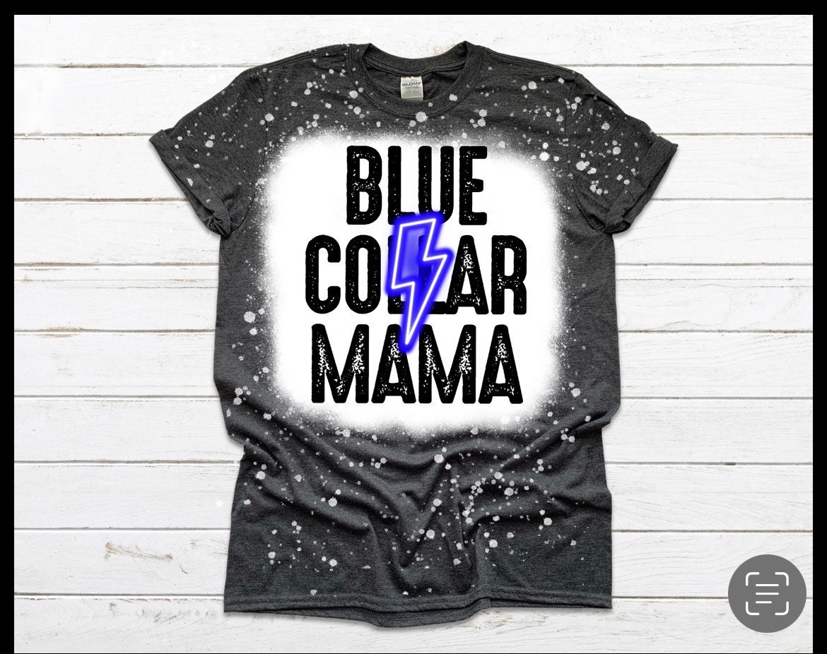 Blue Collar Wife-girlfriend-mama-tshirt-bleached Shirt image photo