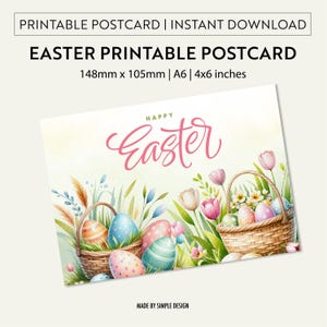 Ostern Postkarte | Printable Osterkarte | Ostern Postkarten | Oster-Küken |  Urlaub Postkarte | Sofortiger digitaler Download PDF