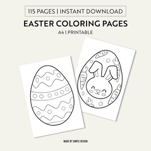 Easter Coloring Sheets | Easter Coloring Pages | 115 Pages | Printable PDF | Easter Bunny, Eggs & Spring Fun | Instant Download
