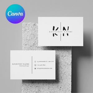 Digitale Visitenkarte Vorlage | Minimalistisches Leinwand-Design | Doppelseitig | Moderne & Elegante Branding-Karte | Visitenkarte Vorlage