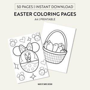 Easter Coloring Book | 50 Pages | Printable PDF | Easter Bunny, Eggs & Spring Fun | Instant Download