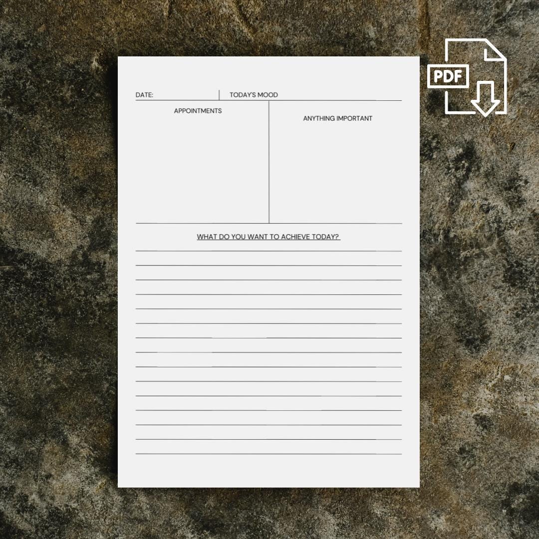 Minimalist Daily Planner | Printable | Daily to Do List | Work From ...