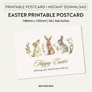 Ostern Postkarte | Printable Osterkarte | Ostern Postkarten | Oster-Küken |  Urlaub Postkarte | Sofortiger digitaler Download PDF