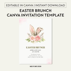 Easter Brunch Invitation | Editable Canva Template | Easter Egg Hunt & Party Invite | Instant Download