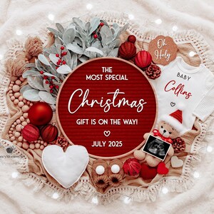 Het meest speciale kerstcadeau: zwangerschapsaankondiging, digitale vakantie-onthulling, feestelijke kaart voor baby onderweg, kerstfamilieverrassing