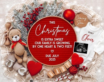 Christmas Pregnancy Announcement: Winter Holiday Baby Reveal (Digital Download)