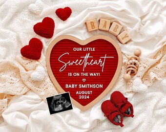 Valentine's Day Pregnancy Announcement: Social Media Baby Reveal (Digital Download)