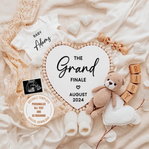 The Grand Finale Pregnancy Announcement Digital, Last Baby Announcement Editable Template for Social Media, Baby Reveal, Digital Download