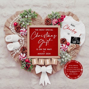 Weihnachten Schwangerschaftsankündigung: Social Media Gender Reveal (Digitaler Download)