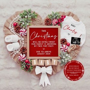 Weihnachten Schwangerschaftsankündigung: Social Media Gender Reveal (Digitaler Download)
