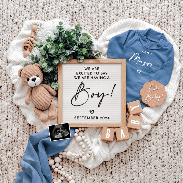 Its a Boy Pregnancy Announcement Digital, Baby Announcement Template, Baby Gender Reveal for Social Media, Ultrasound, Digital Download