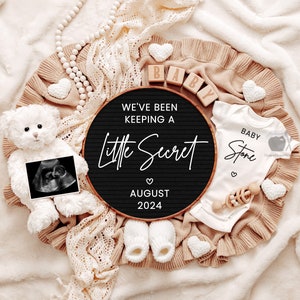 Little Secret Pregnancy Announcement: Neutral Social Media Template (Digital Download)