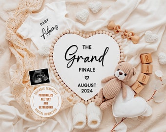 The Grand Finale Pregnancy Announcement Digital, Last Baby Announcement Editable Template for Social Media, Baby Reveal, Digital Download