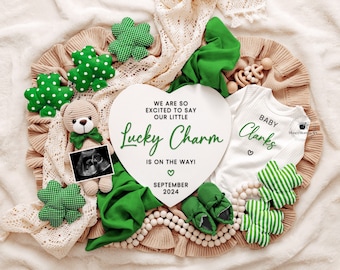 Patrick's Day Pregnancy Announcement: Lucky Charm Baby Reveal