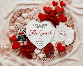 Valentinstag Babymitteilung: Amor kleines Geheimnis (Digital Template)