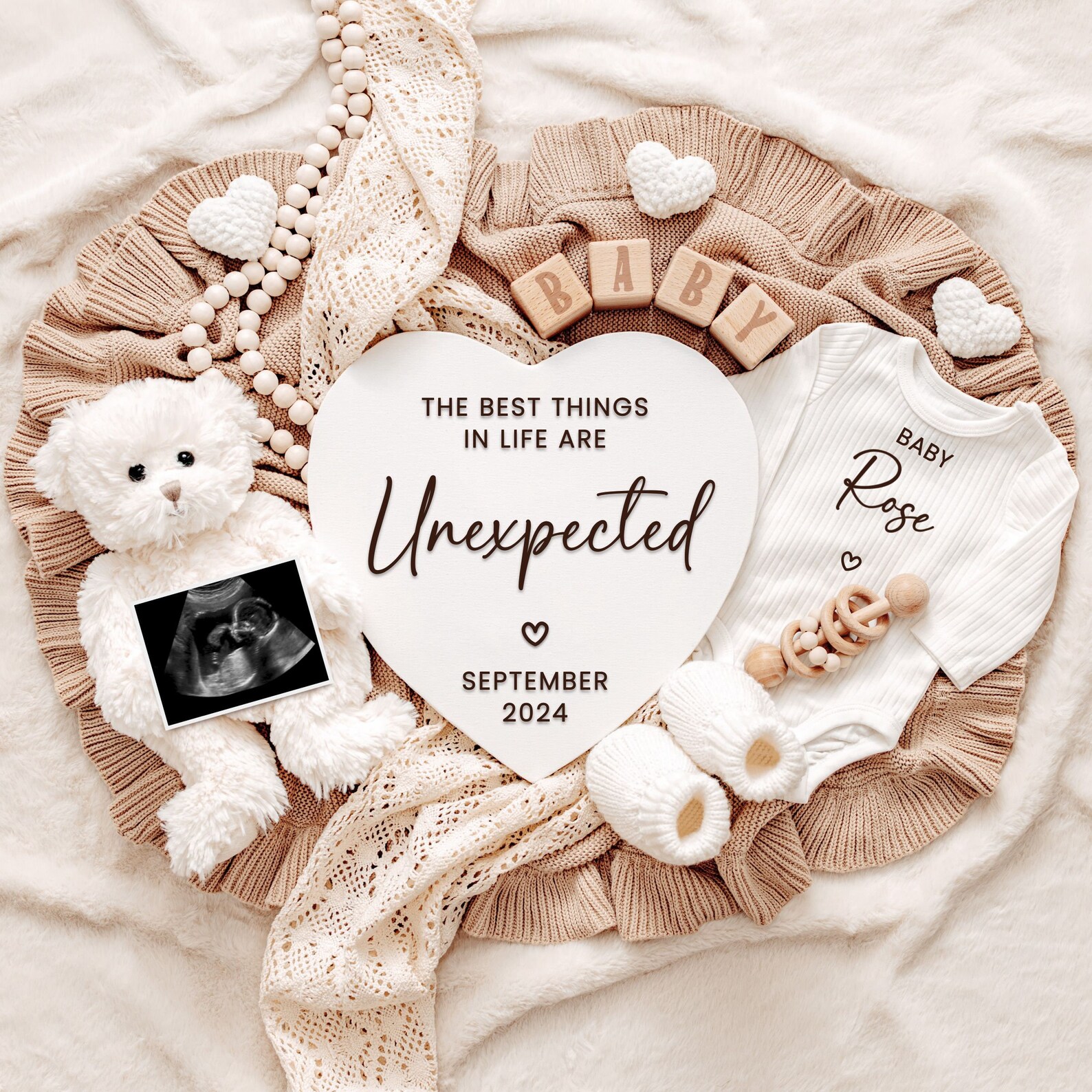 Unexpected Pregnancy Announcement Social Media Baby Reveal (digital