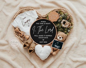 Religious Pregnancy Announcement, Blessed Baby Template (Digital)