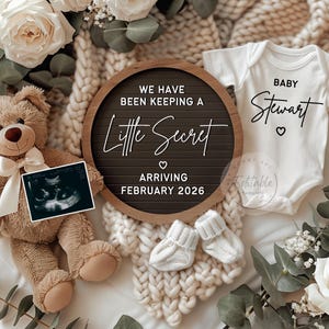 Boho Pregnancy Announcement Template: Gender Neutral, Editable (Digital)