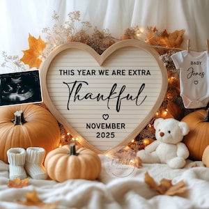 Thanksgiving Pregnancy Announcement Digital, Extra Thankful Fall Baby Reveal, Autumn Pregnancy Template, Instagram Thanksgiving Baby