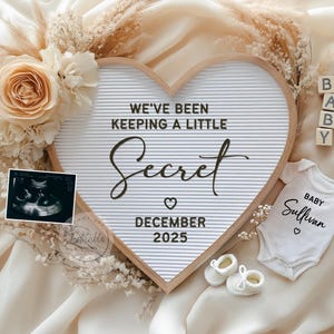 Secret Pregnancy Announcement Digital Baby Reveal, Little Secret Baby Editable Template, Gender Neutral Baby News for Social Media