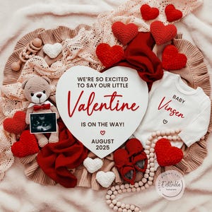 Zwangerschapsaankondiging Valentijnsdag: baby-onthulling via sociale media (digitaal)