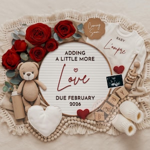 Valentines Day Pregnancy Announcement: Editable February Baby Reveal (Digital Download)