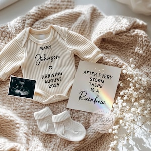 Rainbow Baby Announcement: Pregnancy Reveal Template (Digital)