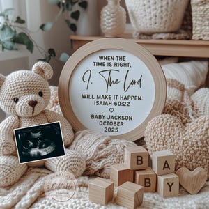 Religious Baby Announcement: Bible Verse, Christian Pregnancy Reveal (Digital)
