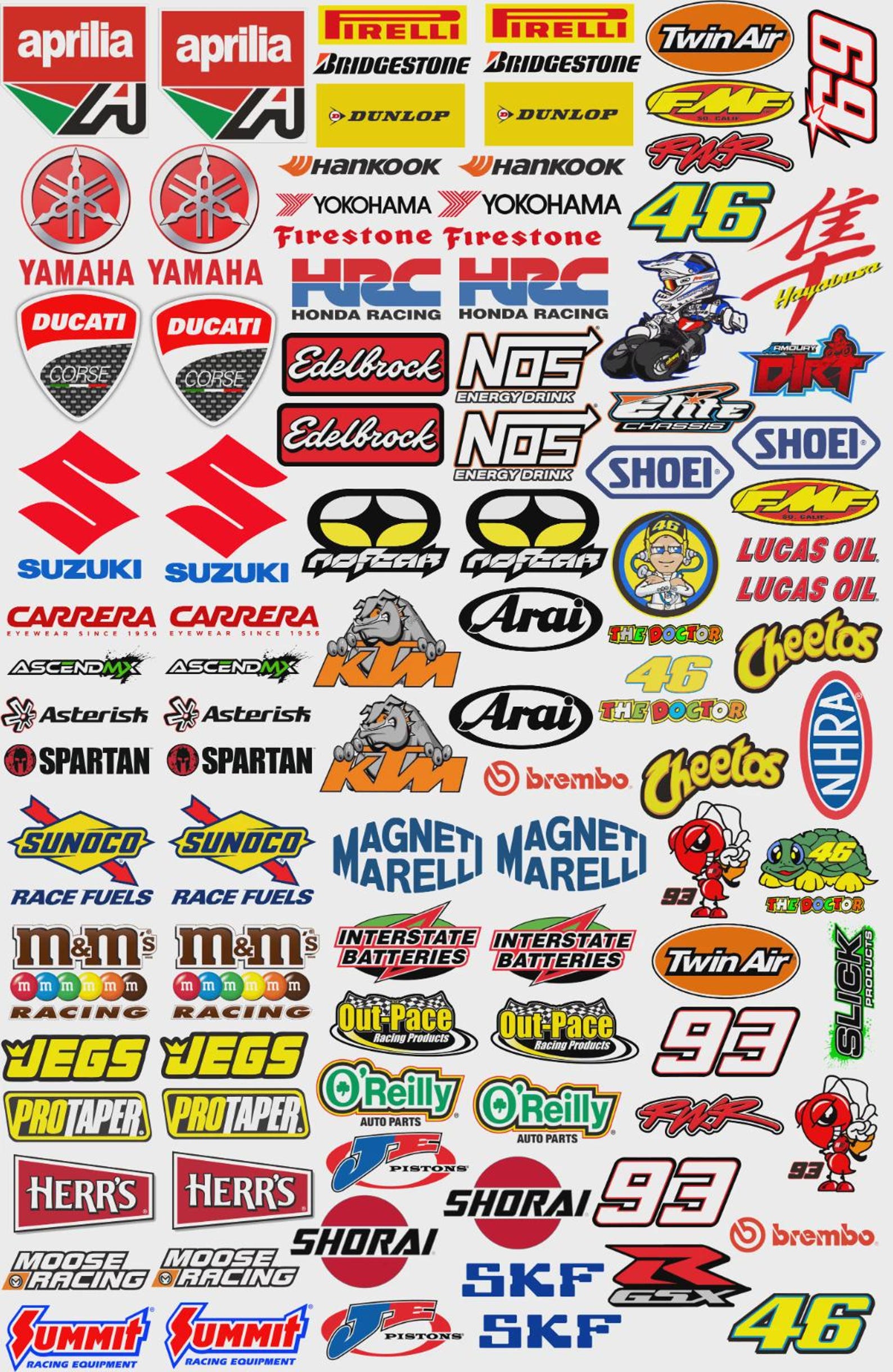 Racing GP Decals Stickers: Drag Race, Nascar, Moto, Hobbies - Etsy