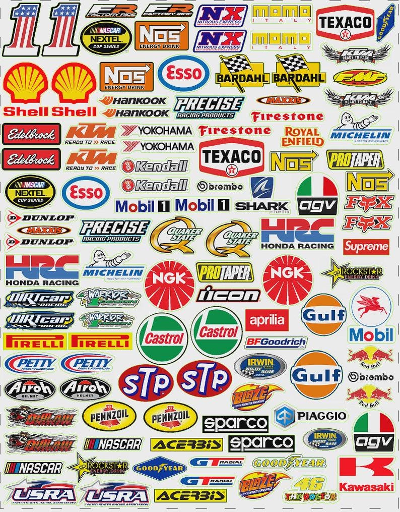 100 + Racing Decals, Stickers, Drag Race NASCAR High Quality Vinyl - Etsy