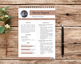 Editable Business Analyst Resume Template Canva CV Design (Digital Download)