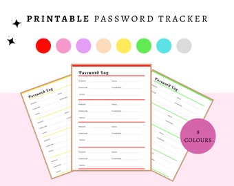 Printable Password Tracker, Password Log, Address Book Pages, Instant ...