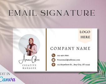Sjabloon e-mailhandtekening makelaar bewerkbaar Gmail-ontwerp (digitale download)
