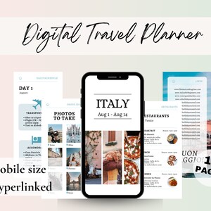 Travel Itinerary Mobile Template | Travel Planner | Itinerary Template | Vacation Planner | Mobile Itinerary