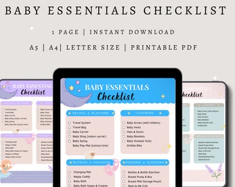 Baby Essentials Checklist Pregnancy, Hospital Bag, Nursery (PDF)