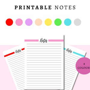 Note Taking | Notebook Paper | Writing Paper | Printable Insert | Student Notepad | Back To School