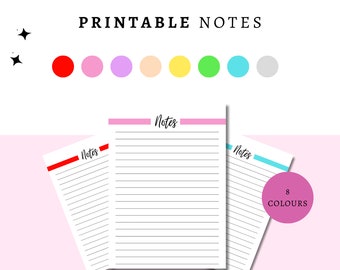 Notitie maken | Notitieboekjepapier | Schrijfpapier | Afdrukbare invoeging | Kladblok voor studenten | Terug naar school