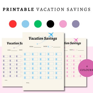 Vacation Savings Tracker Travel Fund Challenge (Digital Download)