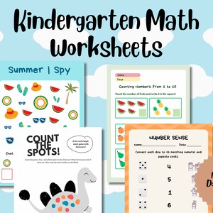 Kindergarten Math | Preschool Math | Math Worksheets | Preschool Worksheets | Addition | Distance Learning