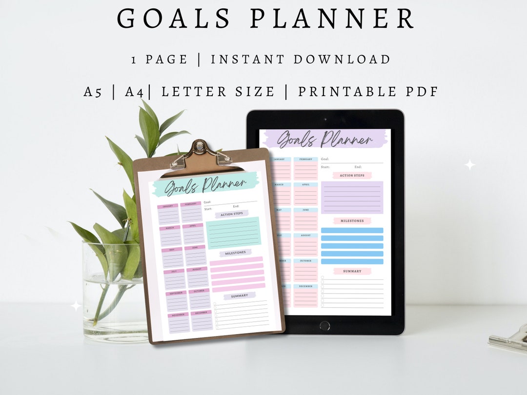 Goal Planner 2023 Goals Tracker Productivity Planner Goal Setting - Etsy