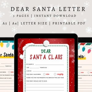 dear Santa letter, Christmas list, Santa Claus letter, Christmas activity, Christmas wish list, letter to Santa