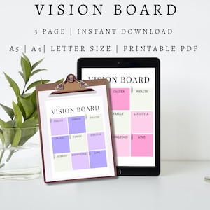 Digital Vision Board | Vision Board Kit | Gesetz der Anziehung | Traumbrett | Vision Board Party | Vision Boards