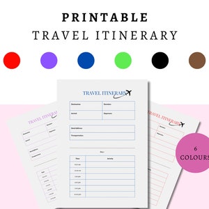 Travel Itinerary |  Vacation Planner | Trip Planner | Trip Itinerary | Travel Guide