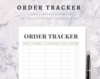 Printable Order Tracker | Sales Tracker Template (PDF Download)