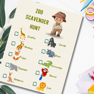 Printable Scavenger Hunt | Outdoor Activity | Birthday Game Sheet | Zoo Scavenger Hunt | Kids Activities
