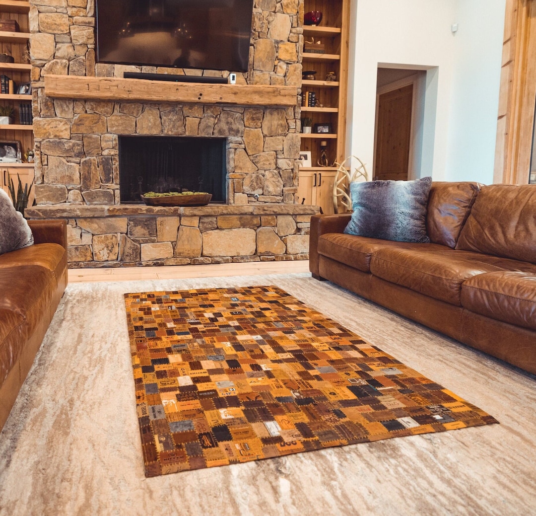 Leather Jean Tag Floor Rugs - Designed by F&A - Etsy